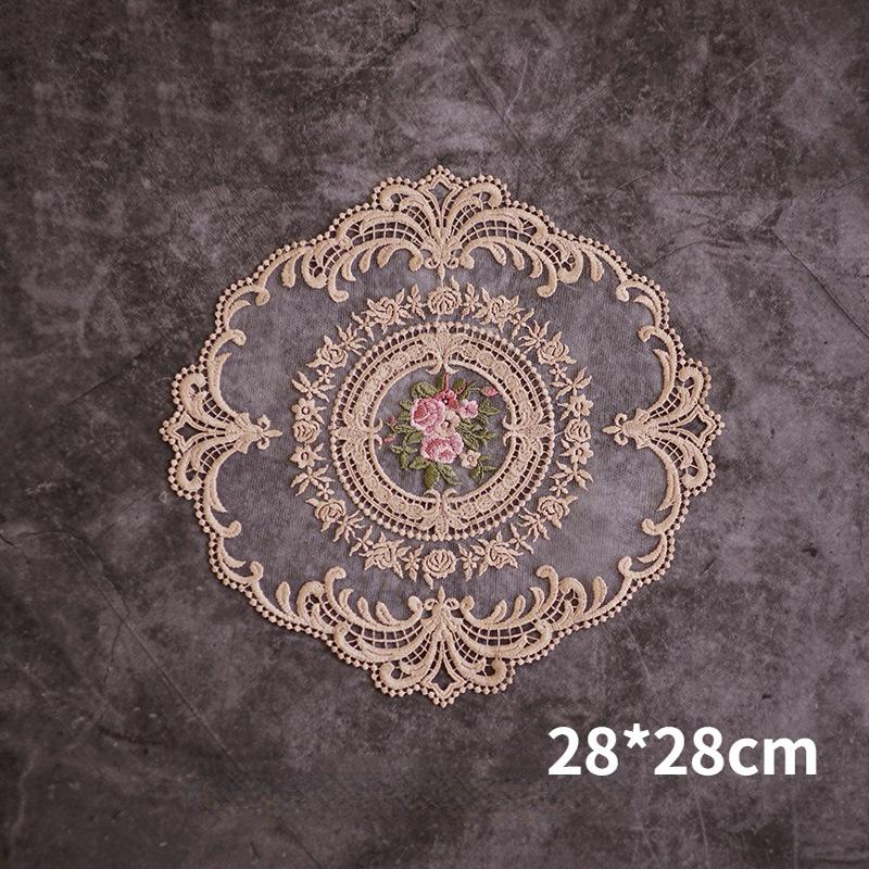 1Pcs Dining Table Embroidery Craft Placemat European Style Lace Insulation Plate Mat Anti-scald Coaster Table Pads