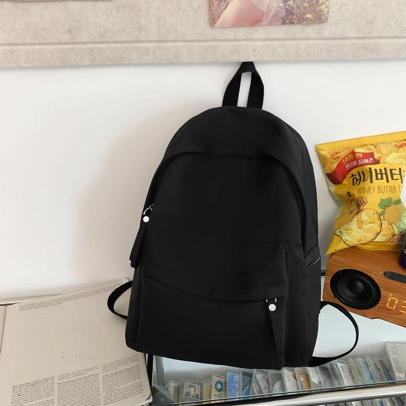 Solid Color Backpack Female Schoolbag Female Student Backpack Male