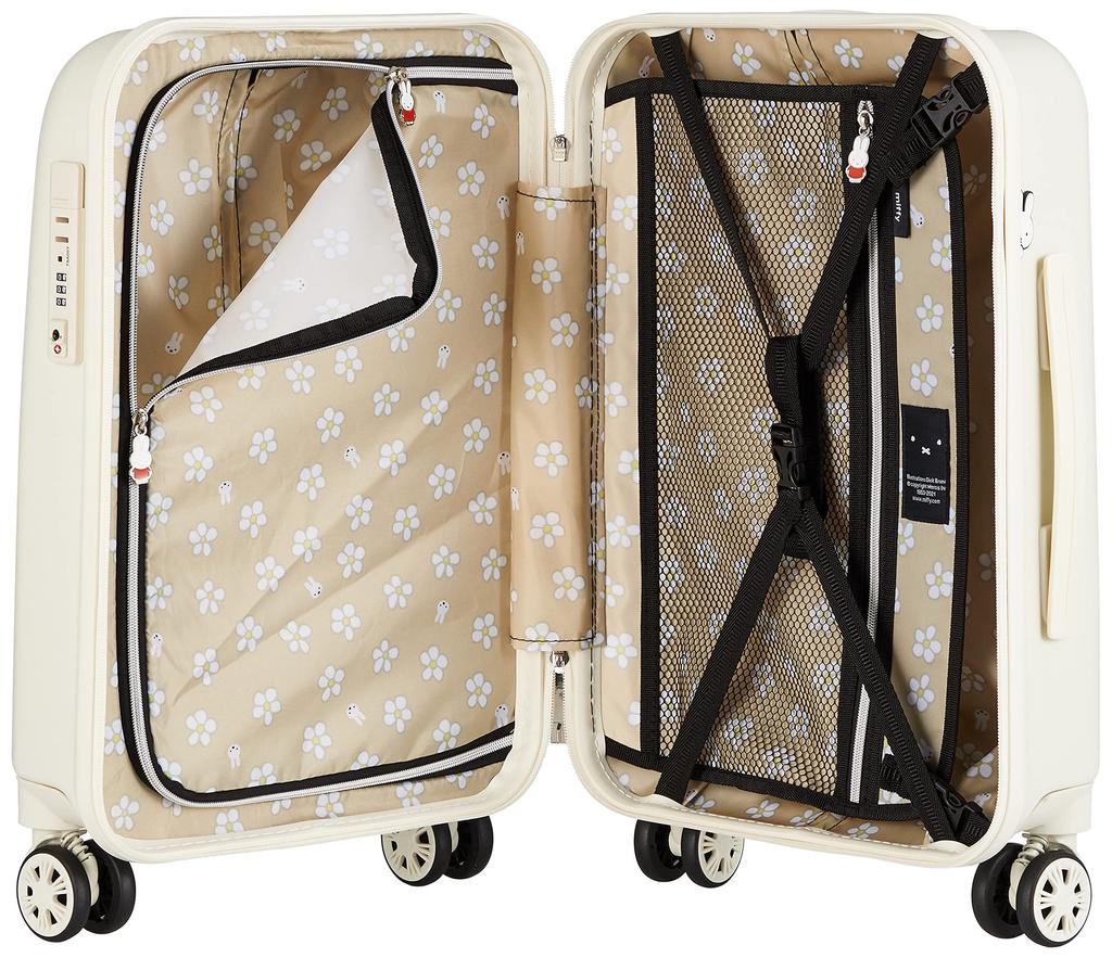 [Hapitas] The hot topic of cuteness! Miffy Suitcase Face Design Series HAP2249 30L 23 cm 2.9kg Small Size: White Face/Silver