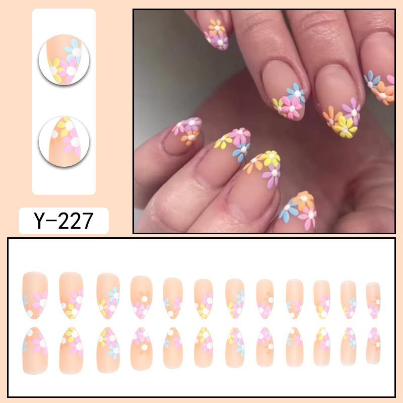 Pre-made Press-On Nails With Gradient Line Design Minimalist INS Style False Nail Tips Women