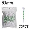20er-Pack gestreifte 4-Zacken-Kunststoff-Golf-Tees