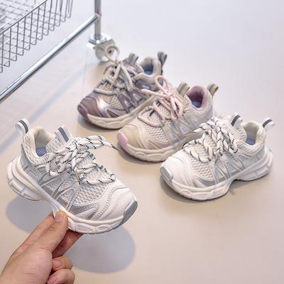 Chaussures pour filles Printemps et Automne 2025 nouvelles chaussures de sport pour enfants en maille respirante chaussures de papa décontractées légères à semelle souple pour garçons