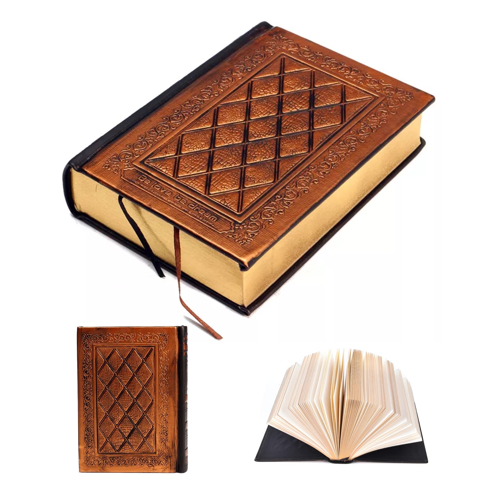 

NOELAMOUR Antique Notebook, Spellbook, Blank, B6, Memo Pad, Diary, End-of-Life Planning, Free Notebook, Magic Diary (Bronze)