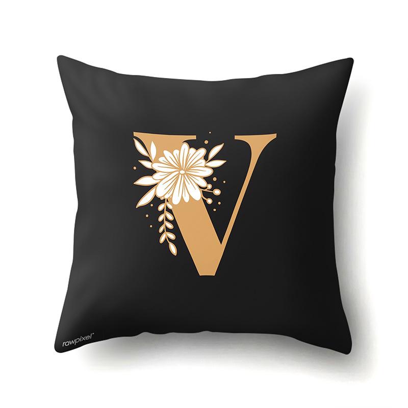 Polyester Kissenbezug Autodekoration Zuhause 26 Englische Buchstaben Gedruckt Taillenkissen Sofakissenbezug