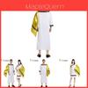 Elegant Halloween Costume Couple Outfit Egyptian Greek Gold Cloak For Stage Performances