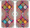 Kleurrijke Boho Mandala Gordijnpanelen, Ruitvormig Etnisch Bloemen Volledig Vintage Boheemse Chic Print Gordijnen Voor Vakantiewoning Appartement Decor