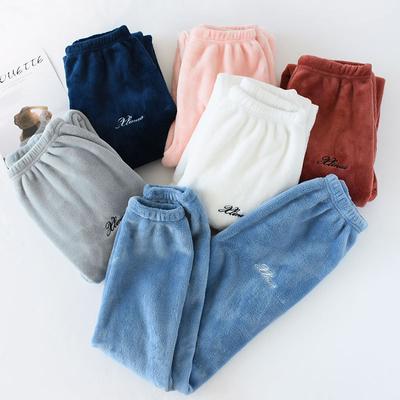 Flannel Pajamas Pants Couples Cozy Home Pants Autumn Winter Thicken Trousers Night Wear Women Soft Sleep Bottoms Lounge Wear