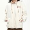 Anta Lifestyle Series Letter Color Block Zipper Hooded Thick Jacket Women Jacket White 162348712-1