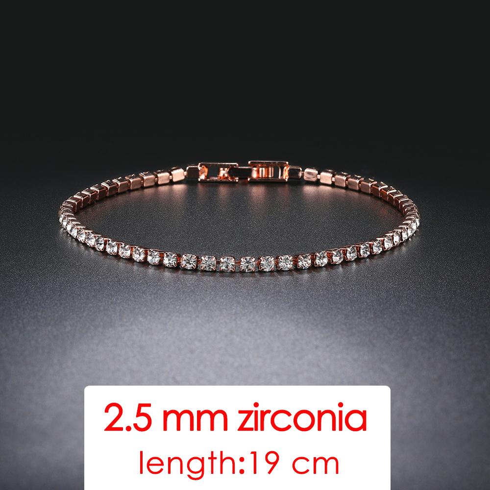 ZHOUYANG Tennis Bracelet For Women Luxury Colorful Optional 2.5mm CZ Crystal Rose Gold Color Gift Fashion Jewelry KC128