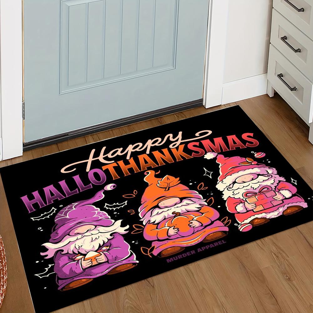 Halloween Gnomes Welcome Entrance Doormat Home Decor Carpet Indoor Outdoor Floor Mat Living Room Bedroom Bath Kitchen Rug