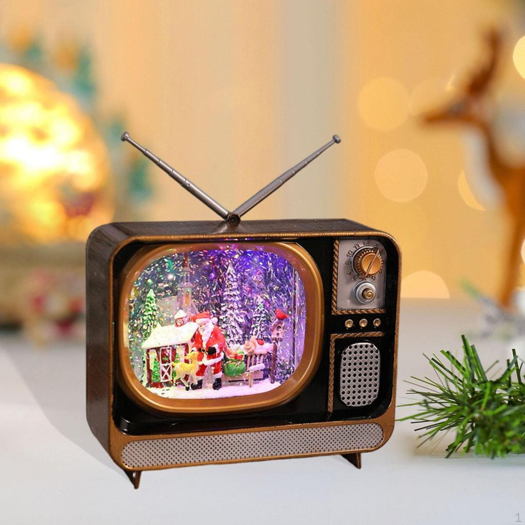 Christmas Music Box As A Decorative Collector's Item And Lantern with Glittering Snow Soft