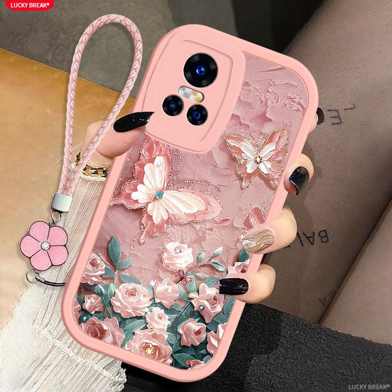 RealmeGTNeo3 Mobile Phone Case New Butterfly Rose All-inclusive Summer Internet Celebrity Silicone Anti-drop Soft Case