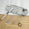 Aroma Candle Tool Kit: Wick Trimmer, Snuffer, Extinguishing Hook, and Tray.