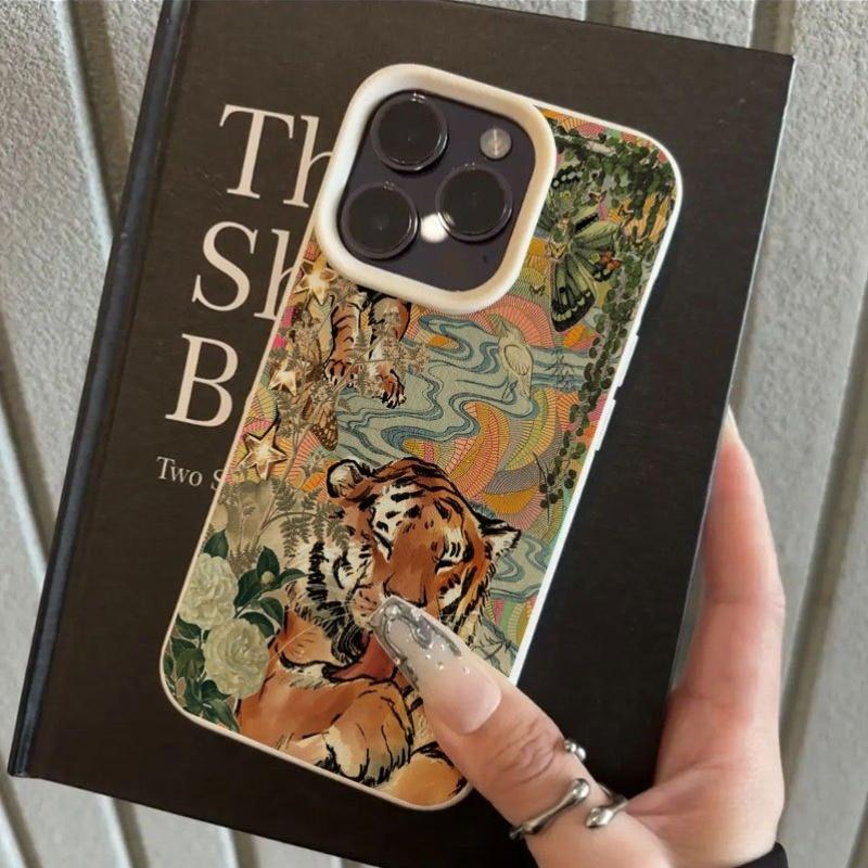 Creative Butterfly Tiger Pattern Phone Case For iPhone 17 Pro Max Cases iPhone 17 Air 16 15 14 13 12 11 XS XR X Silicone Cover