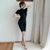 Sex Underwear Women's Sexy Silky Swimming Cloth Zipper Short Sleeve Open Gear Free Sexy Onesie Set One Piece with Hair