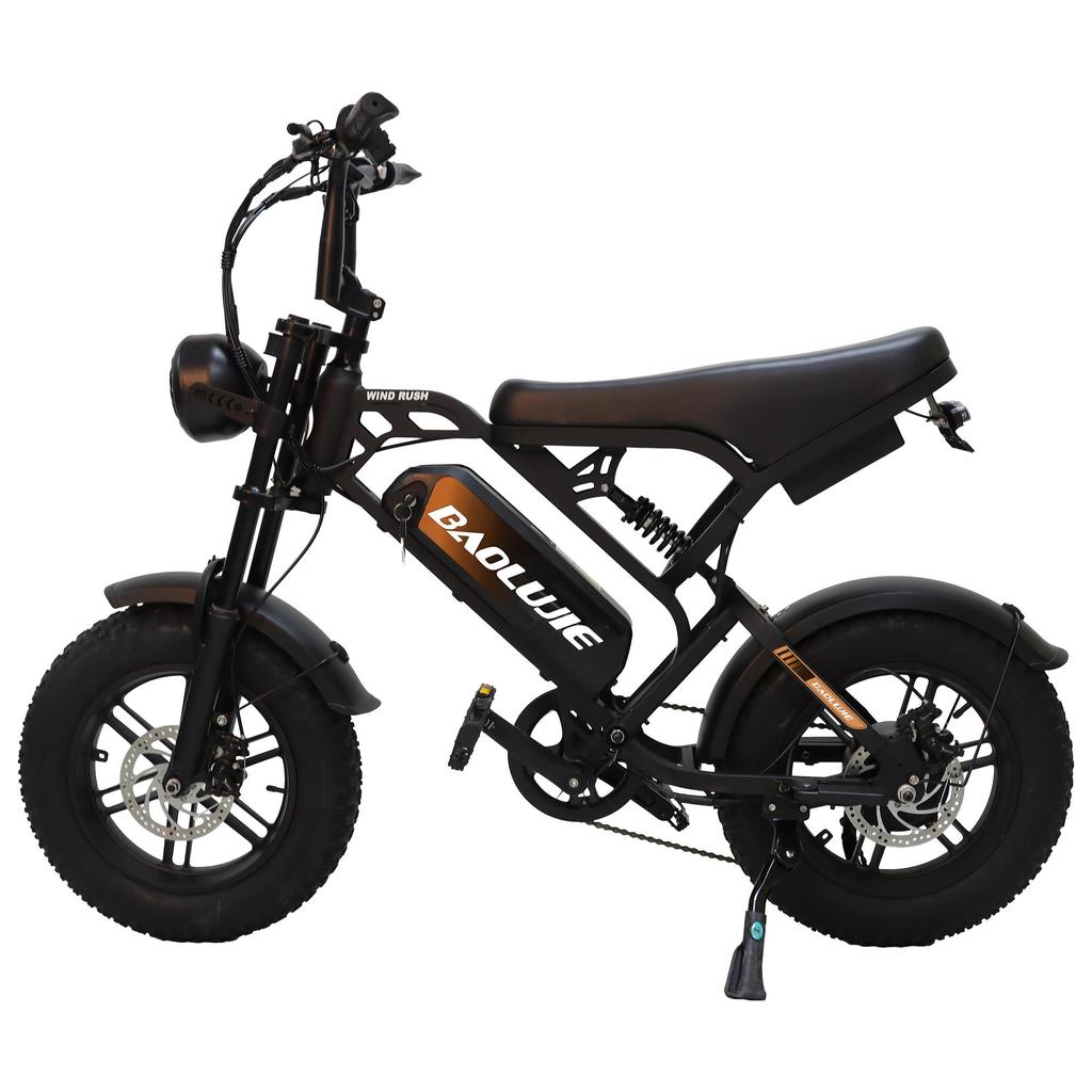 BAOLUJIE F2 500W Motor Off-Road Electric Bicycle 48V13AH Battery 45KM/H Top Speed 16 Inch All-Terrain Wide Tires City Commuting E- Mountain Bike
