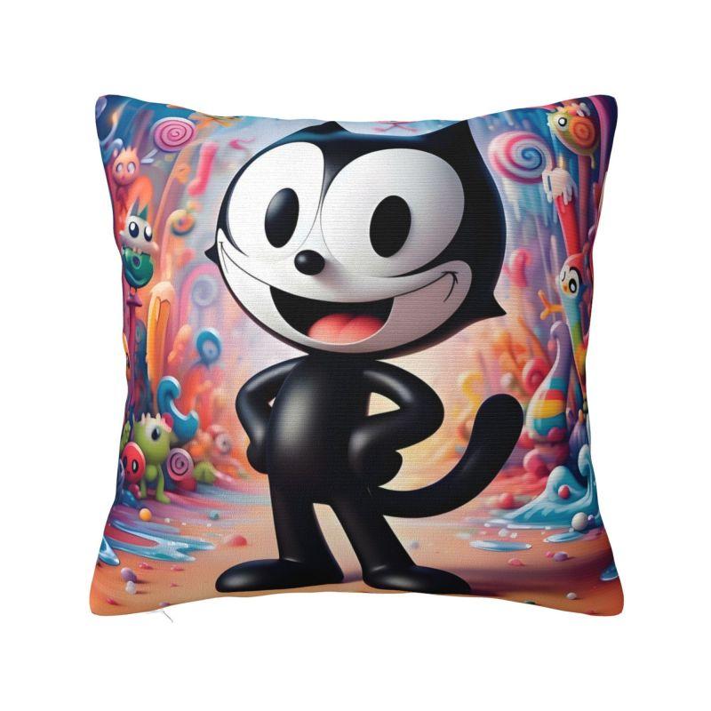 Custom Disney Felix The Cat Anime Pillow Case 40x40cm Decorative Cartoon Kawaii Luxury Cushion Cover Soft Pillowcase