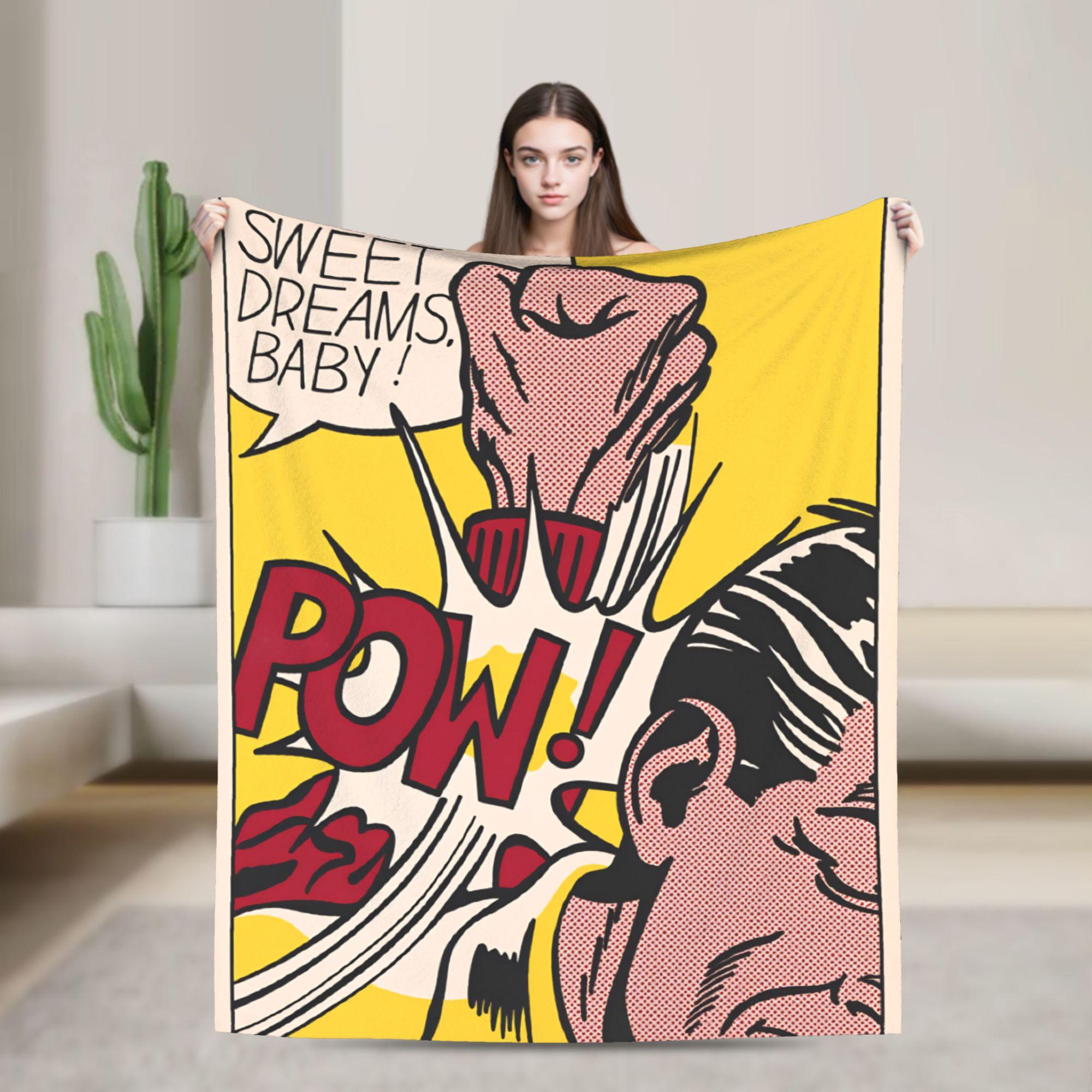 

Roy Lichtenstein Pop Art Blankets Warm Soft Novelty Plush Throw Blanket For Living Room Decorative Flannel Bedspread Bed Cover 130x150cm
