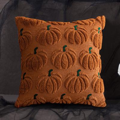 Pumpkin Fall Throw Pillow Covers Embroidery Fluffy Plush Accent Pillow Cases Accent Pillowcase Halloween Farmhouse Home Decor