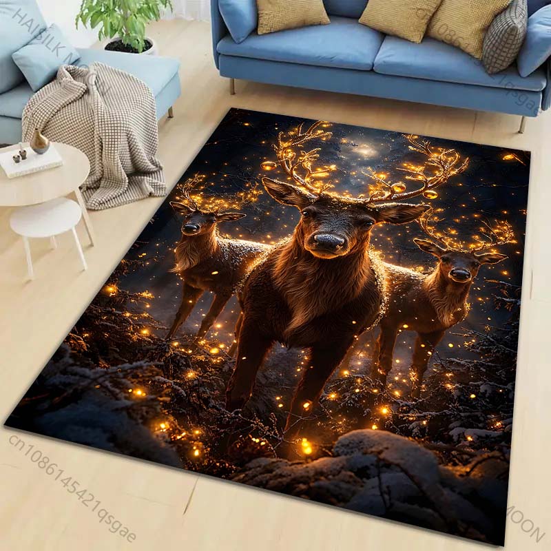 

Deer with lit antlers in forest Carpet for Living Room Bedroom Bedside Floor Mat Cloakroom kids Playing Mat Area Rug Large Size 40x60cm
