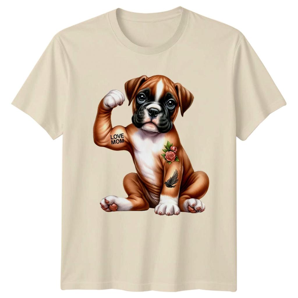 Boxer Puppy Love Mom Tattoo Animals Dogs Unisex Unisex Graphic Tee