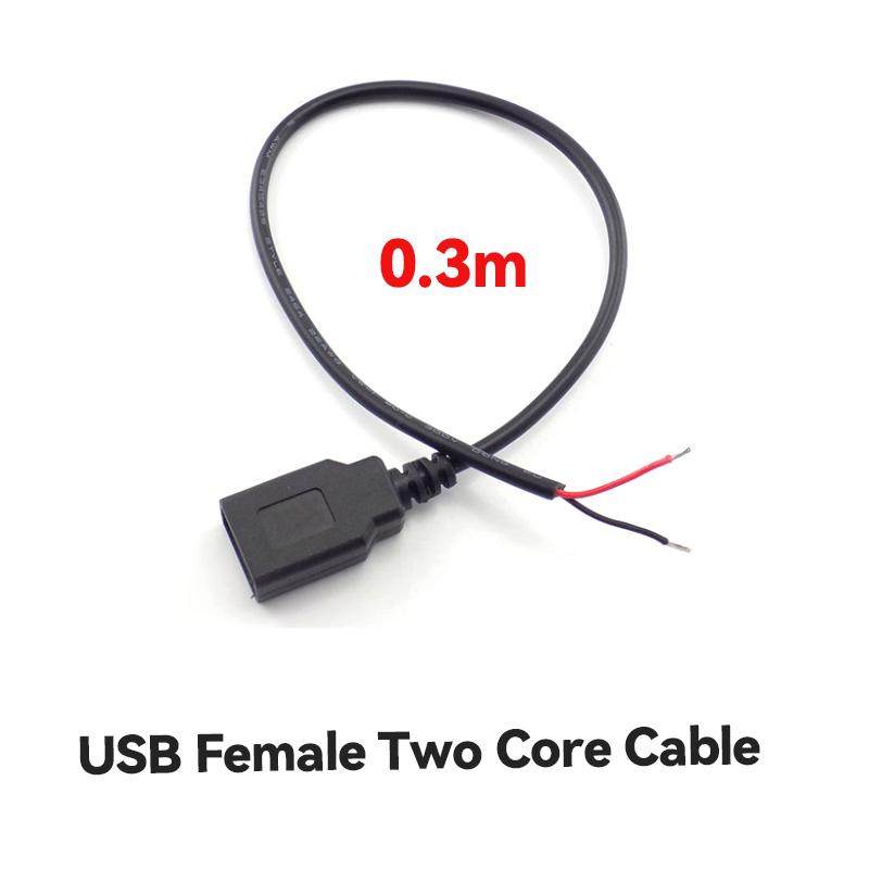 Copper USB Single Male Head Two Core Charging Cable Four Core Data Cable USB Connection Cable Tin Supply Cable Extension Cable