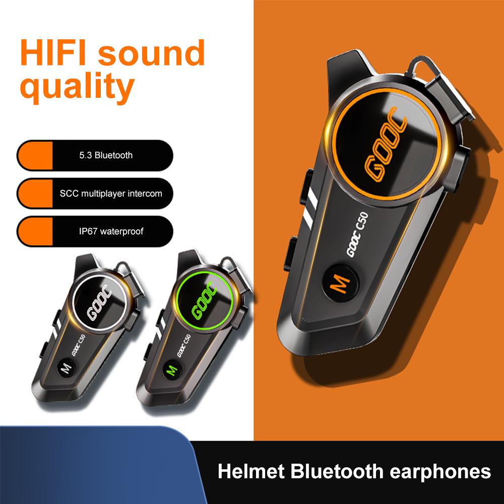Motorcycle Helmet Headset 3D Surround Heavy Bass Stereo Bluetooth Hands Free Call Waterproof With Tri-Color Ambient Light