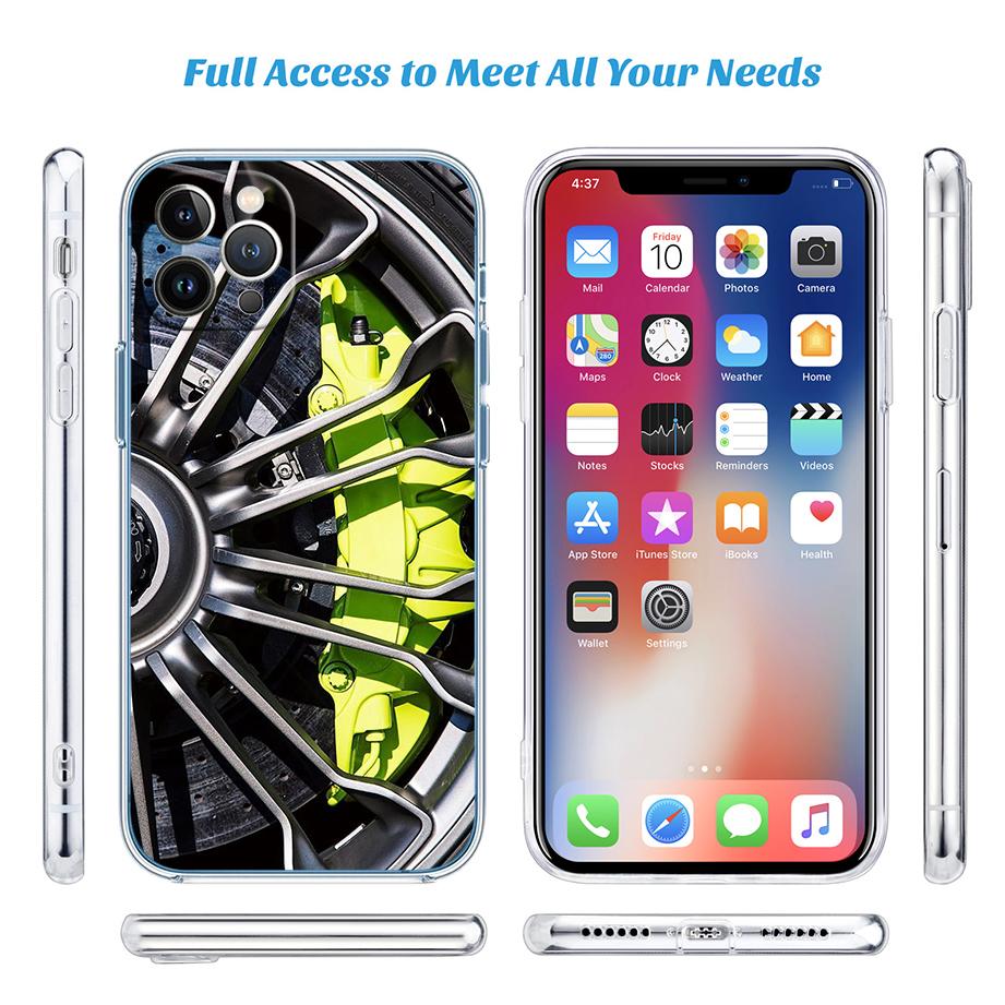 Supercar Super Wheel Car Calipers Transparent Phone Case for Motorola Moto G7 G8 G9 G84 G85 G73 G24 G15 Z2 Play Power Plus