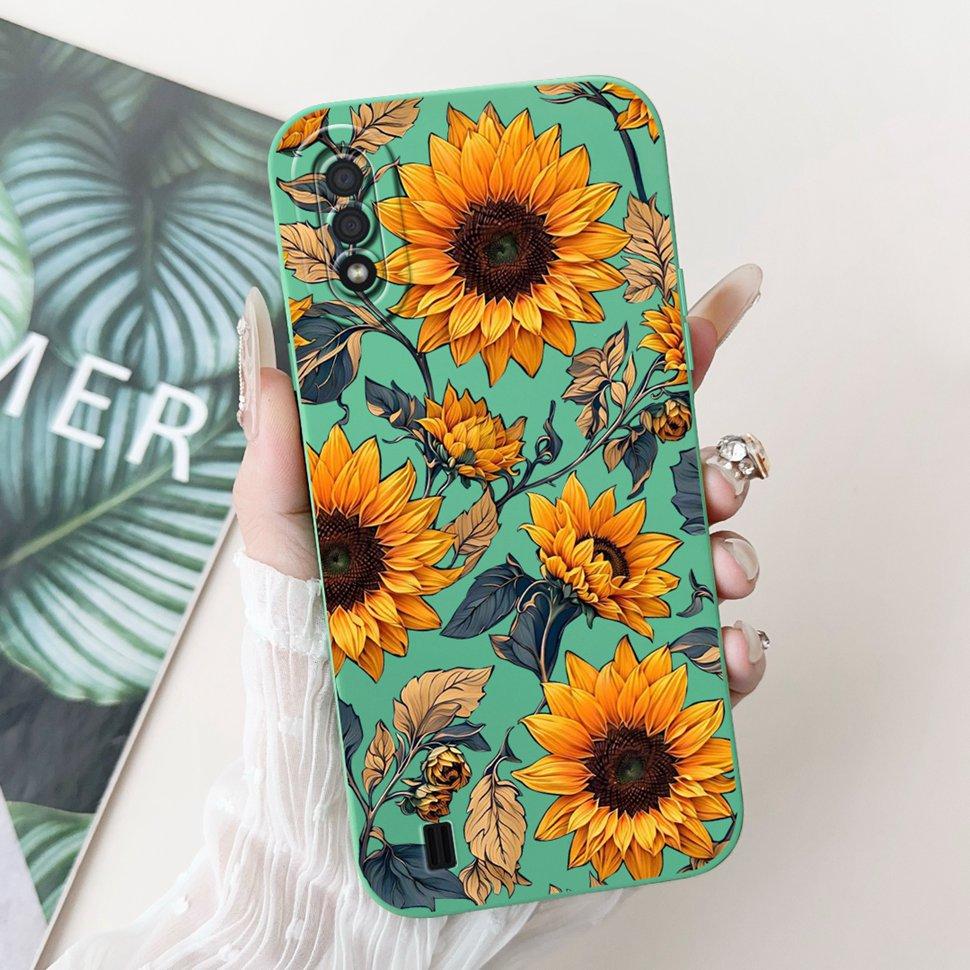 For Samsung Galaxy A01 Case Fashion Flower Painted Cover Soft TPU Matte Phone Case for Samsung A01 GalaxyA01 SM-A015F TPU