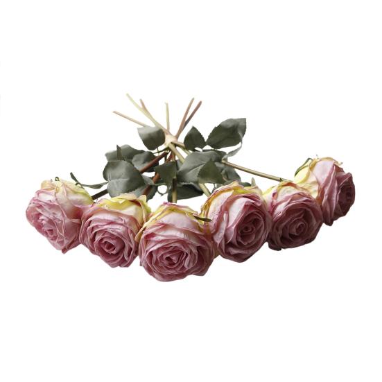 Artificial Rose Flower Realistic Faux Silk Rose with Stem for DIY Wedding Bouquets Home Party Table Centerpiece Floral Arrangement