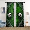 2PCS football printed curtains, pole bag design, privacy protection, suitable for decorating various scenes
