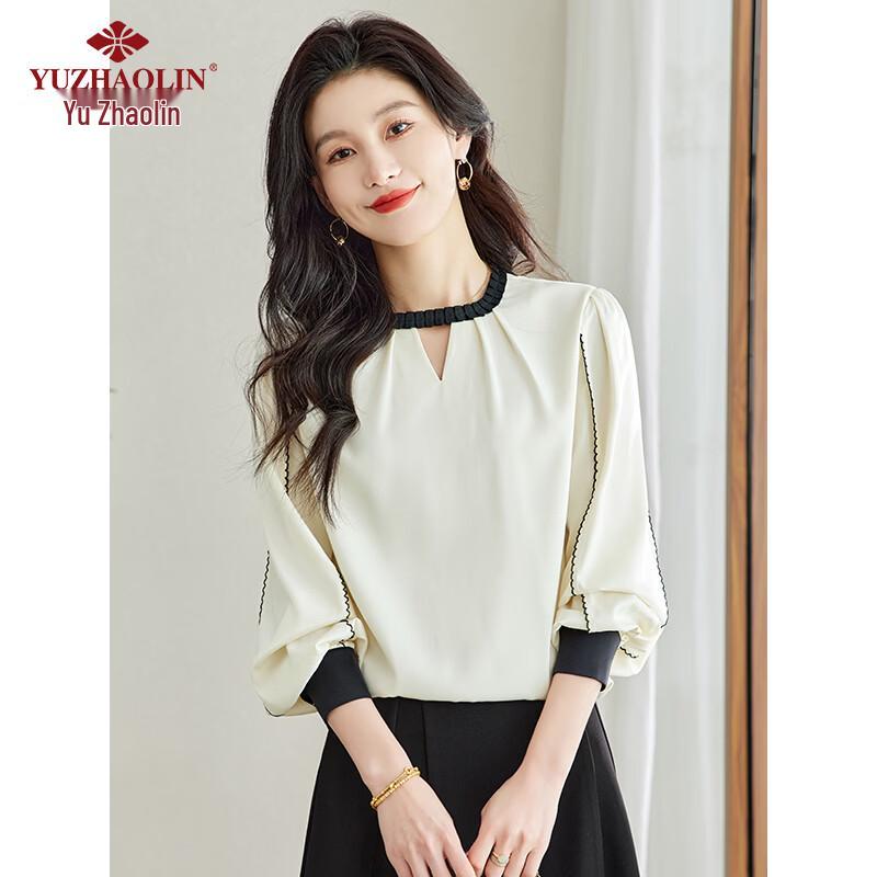 YUZHAOLIN 2026 Spring/Summer Color Block Chiffon Shirt XL