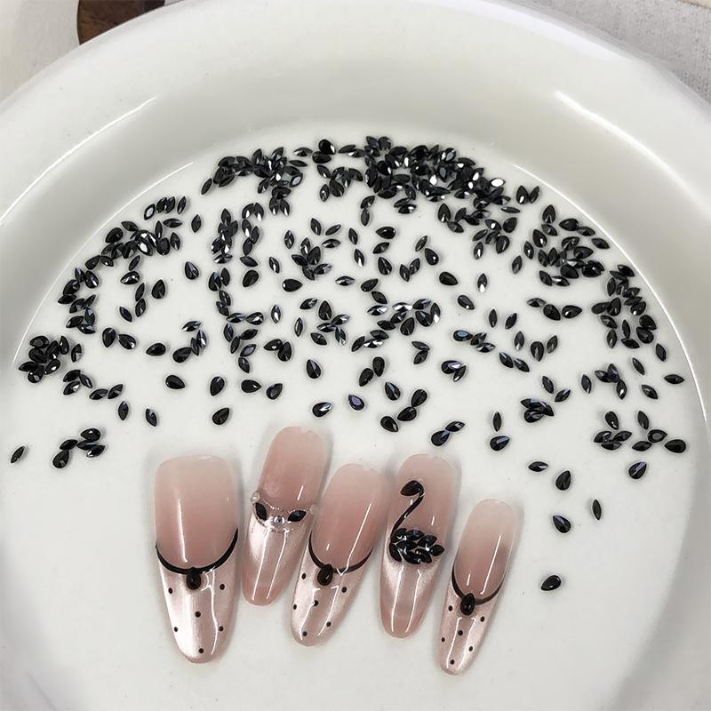 50Pcs Teardrop Shape Mini Flat Bottom Diamond Nail Art Accessories Super Flash Mixed   Nail Art Accessories