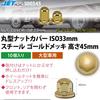 Jet Inoue Gold Nut Pack of 500345 Covers, 45L, 33mm, Steel, 10, Round,