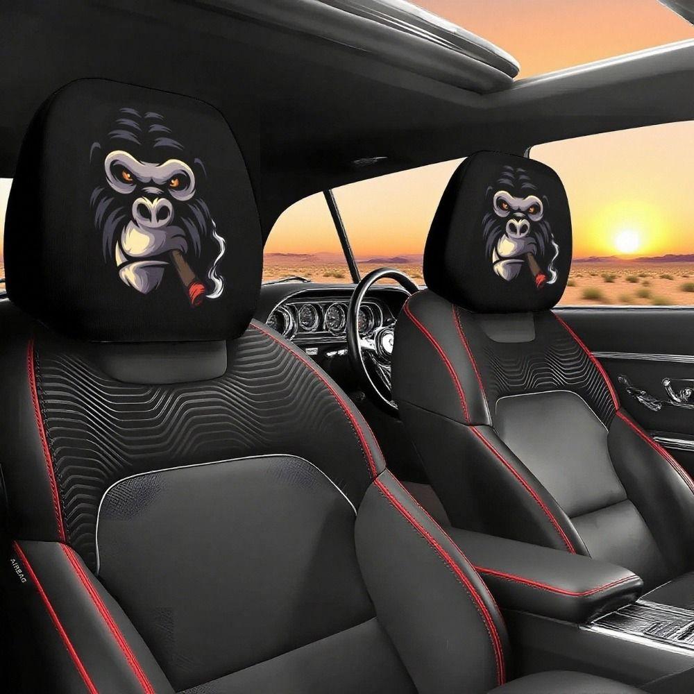 2Pcs Breathable Car Seat Cover Santa Claus Car Seat Headrest  Auto Interior Accessories