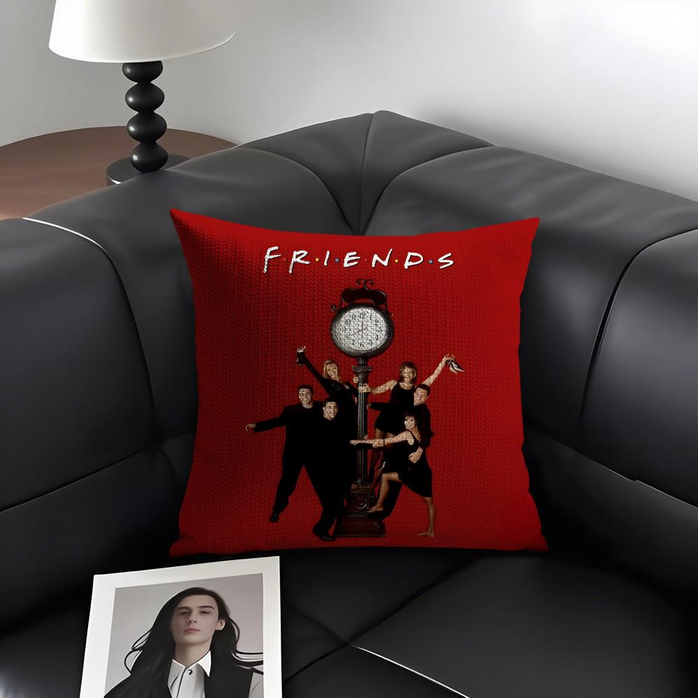 Classic FFriends TV Show Cushion Cover Natural Linen Organic Fabric DoubleSided Printing Sofa Home Decor Gift Pillow Case