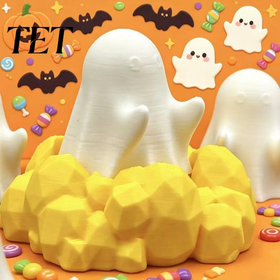 Mini Desk Accessory 3D Printed Cute Ghost Fidget Clicker Toy, Halloween Stress Trendy Office Decoration Relief Ornament Pen Holder, Novelty