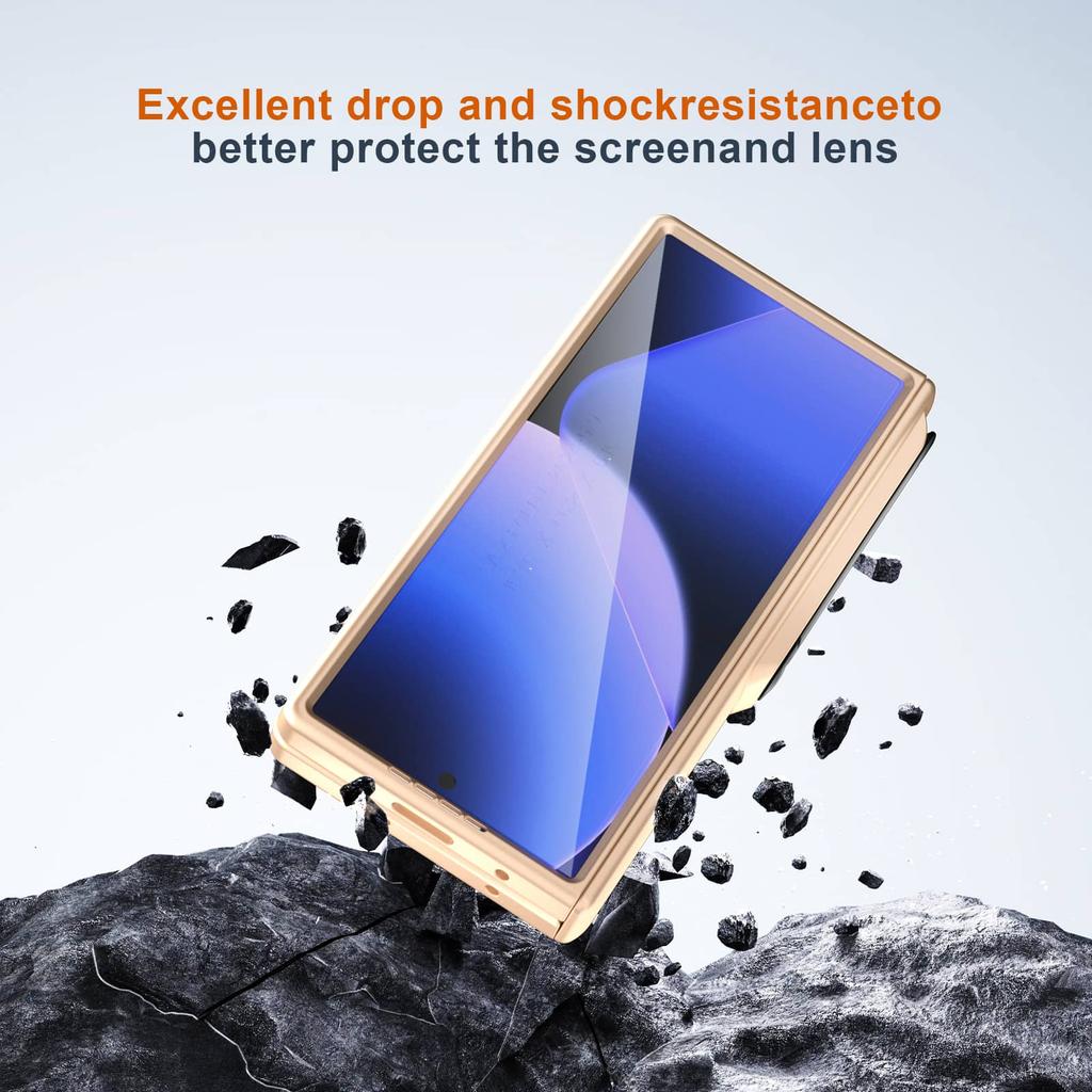 Designed for Samsung Galaxy Z Fold 6 Case,Built-in Screen Protector Hinge Protection Kickstand Full Body Protective Phone Case