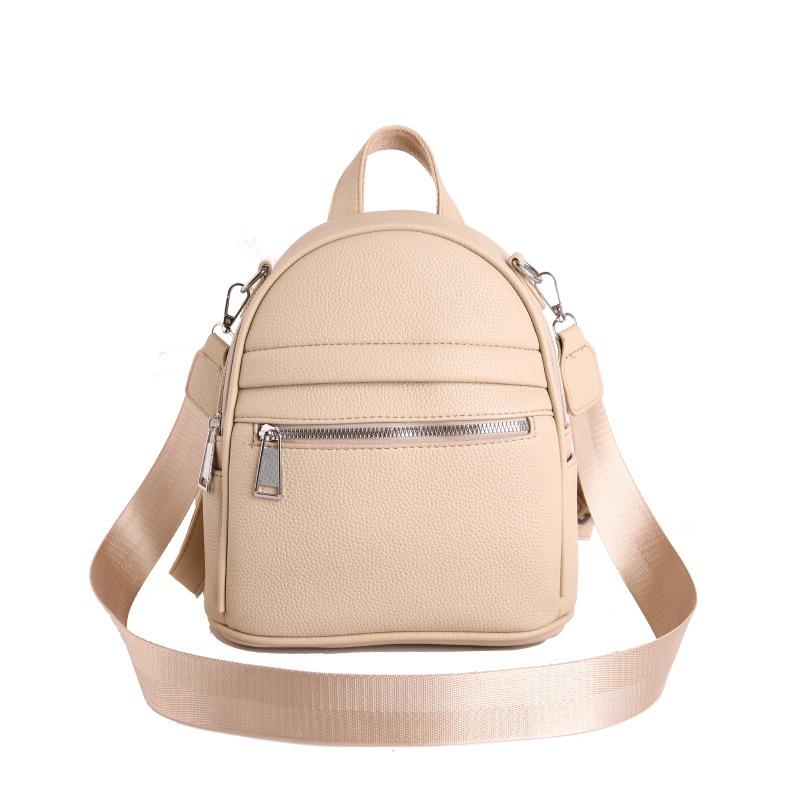 Schoolbag1011 Spring New Large Capacity Backpack Women's Backpack Versatile Solid Color Casual Trend Travel Bag Student Bag