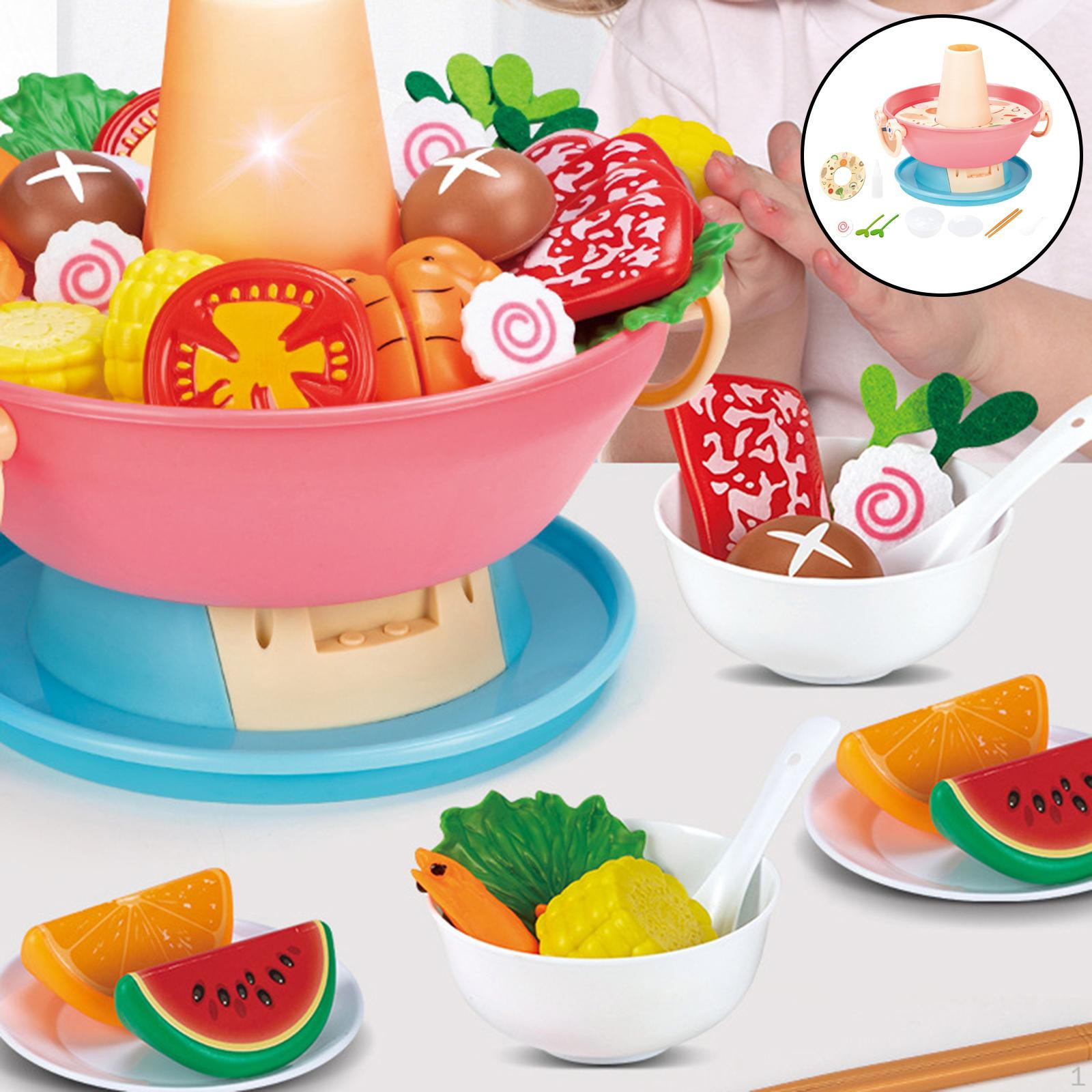 Playset Toy with Pretend Toys Role Kitchen Utensils 21pcs Pink