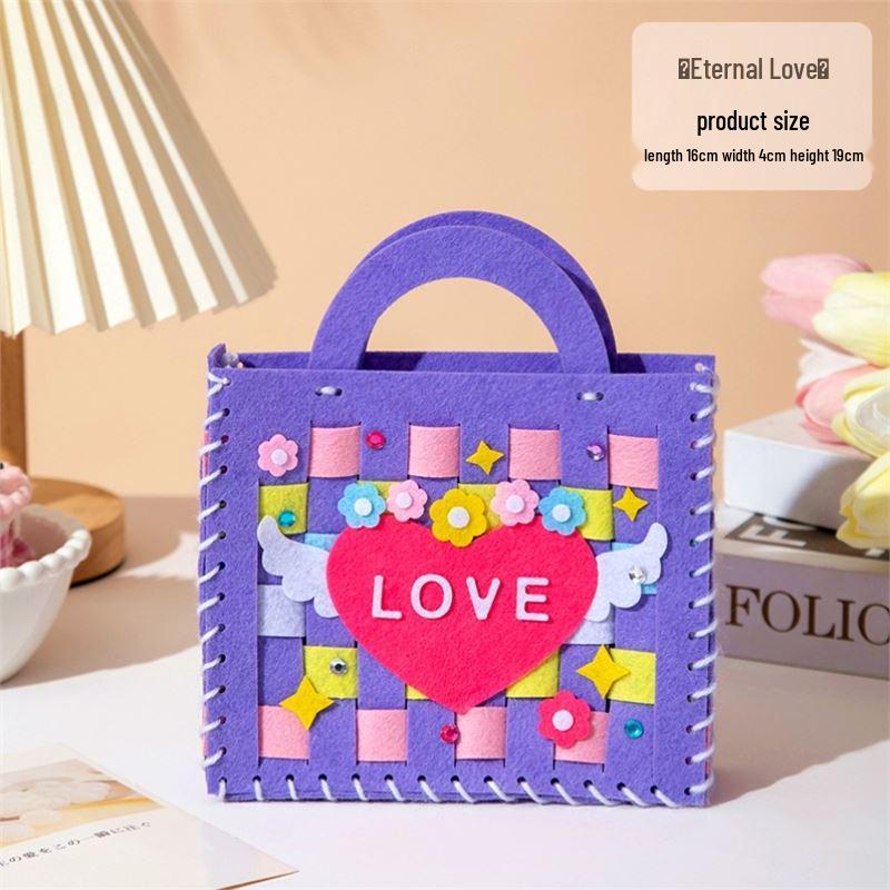 Mother's Day Bouquet Handbag DIY Sewing Kit – Fun Non-woven Fabric Gift for Kids To Make for Mom