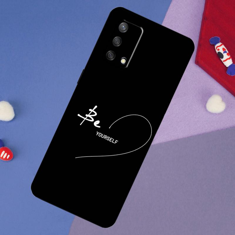 Simple Minamilst Black Quote Case For Oppo A78 A18 A38 A74 A94 A54 A58 A98 A80 A60 A40 A96 A76 A16 A15 A17 A57 A5 A6 Pro