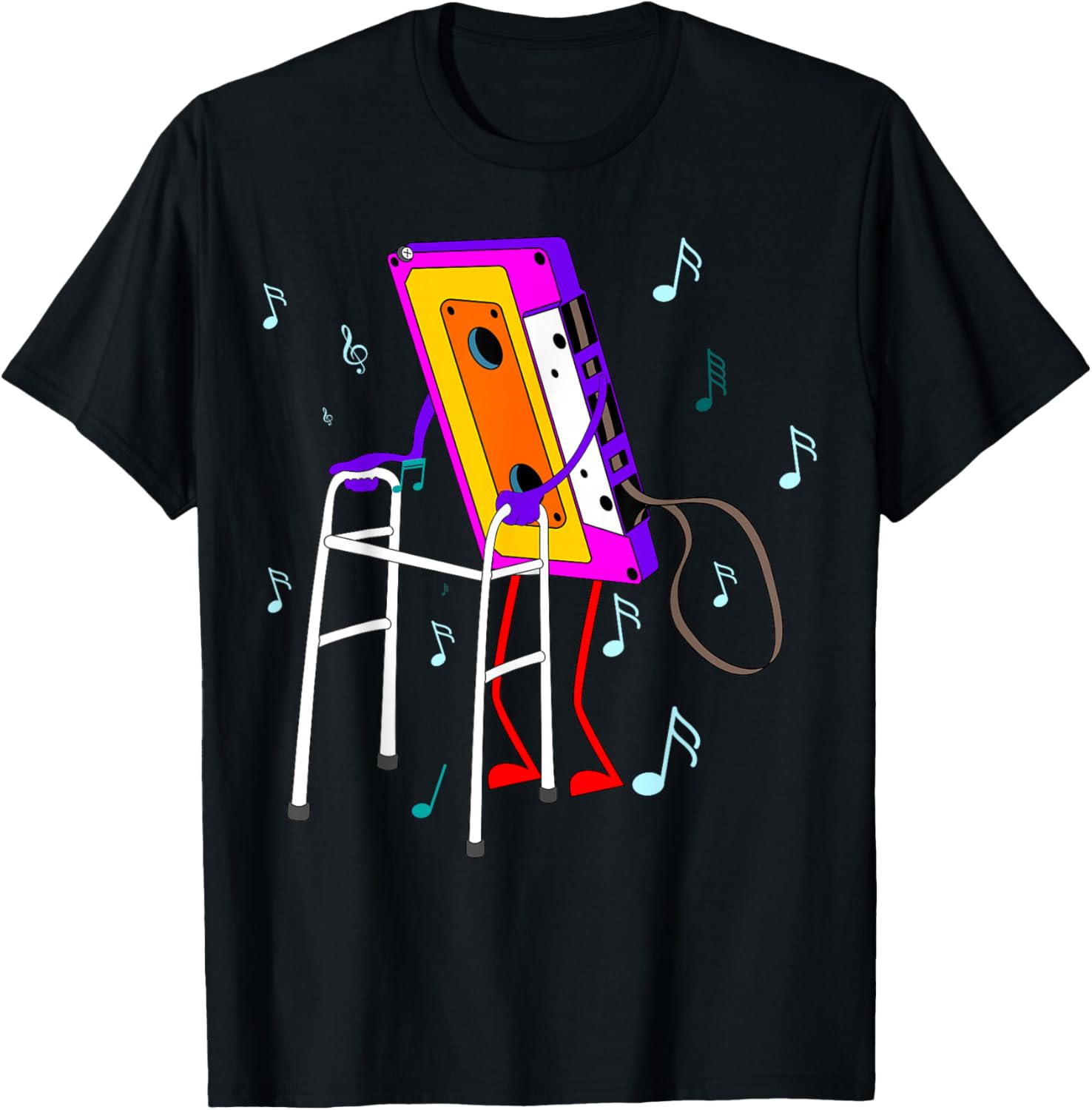 Cassette Tape Retro Vintage 70 s 80 s 90 s Music T-Shirt S разноцветный