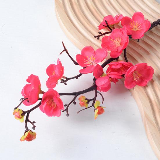 Artificial Plum Blossom Flowers Faux Cherry Blossom Branches Fake Long Stems Flower for Vase Floral Arrangement Home Wedding Table Decor