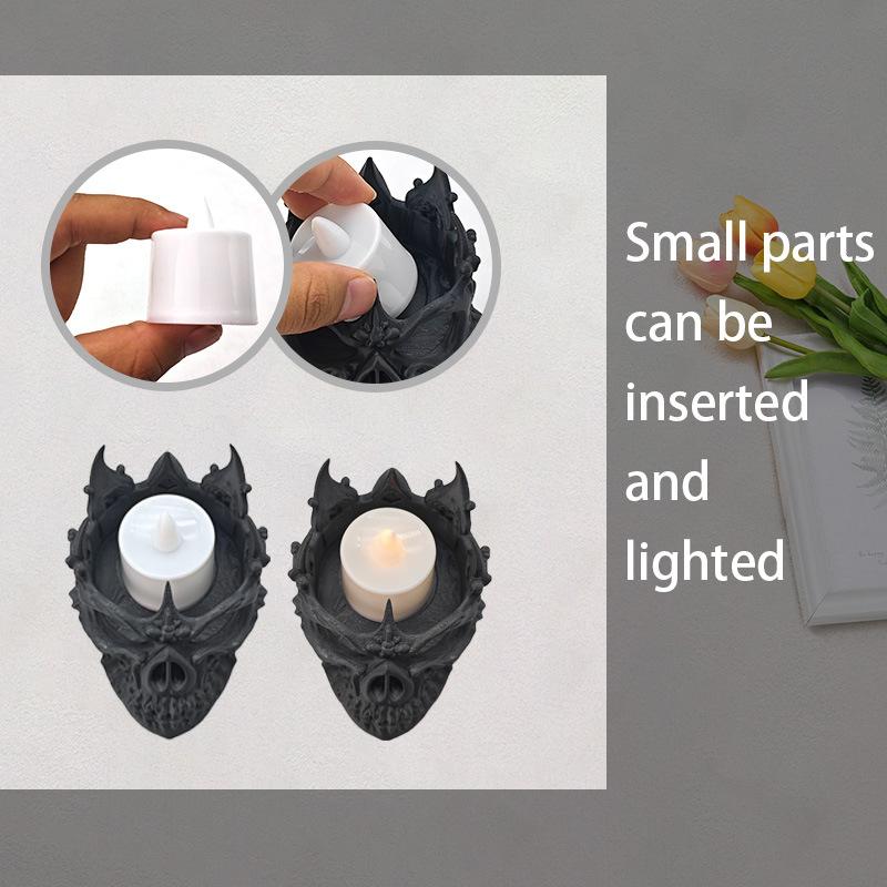 Creative Skull Head Tea Lamp Stand Aromatherapy Candle Mold Pendant Desktop Decoration Ornament Festival Atmosphere Prop