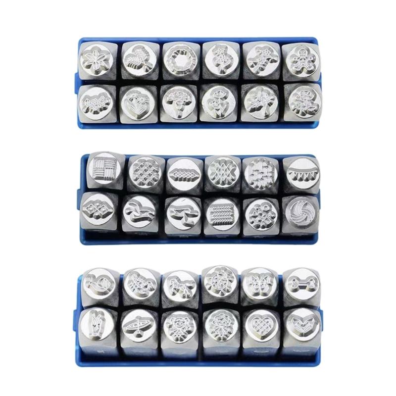 12Pcs Engraving Equipment Set Metal Anvil Chisel Set Jewelry Carving Tool Metal Chisels Steel Texture for Jewelry Making