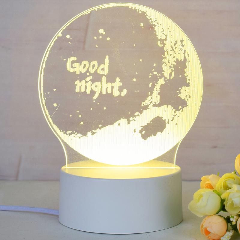 Customize Acrylic 3D Illusion LED Warm White Night Light for Living Room Kids Bedroom Decorative Lamp with USB Power