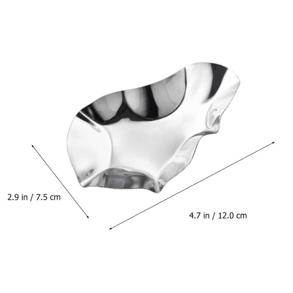 Oyster Dish Unique Sauce Dishes Stainless Steel Shells Dipping Bowls Reusable Seasoning Trays Food Serving Dinner Plate
