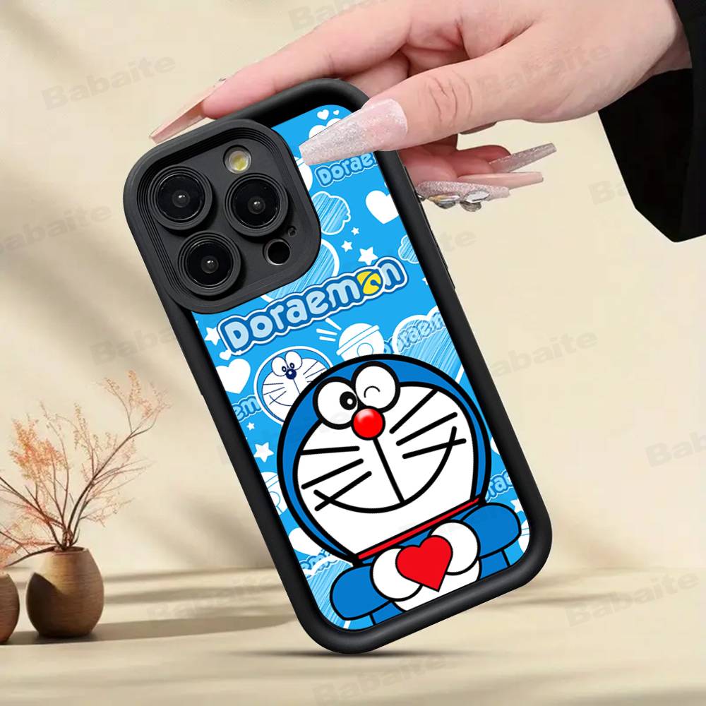 Cartoon Doraemon Silicone Soft Phone Case For IPhone 17 16 14 13 12 11 15 Pro Max Plus Air Cover