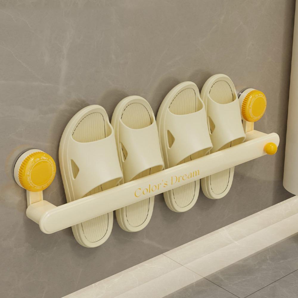 Wall Mounted Suction Cup Shoe Rack Reusable Shoe Hangers Hanging Slippers Organizer  Balcony